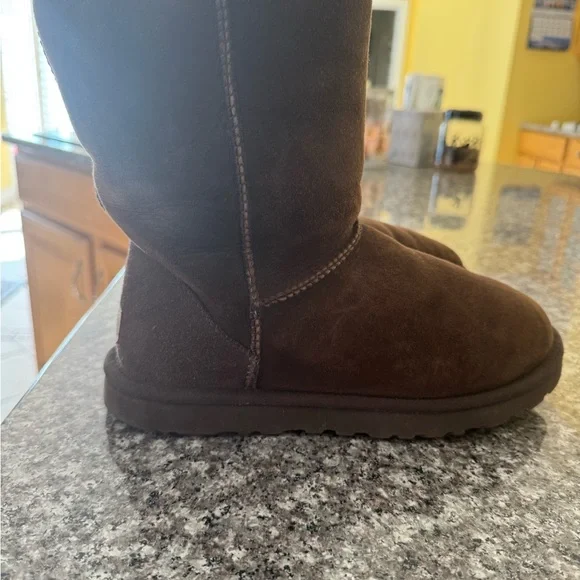 UGG Chocolate Brown Suede Boots - Picture 3 of 4